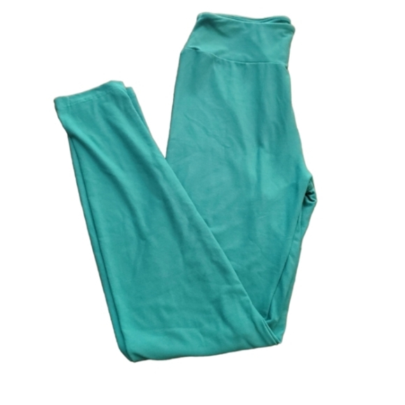 Lularoe One size 2-10 Solid green blue leggings NEW - Picture 1 of 3
